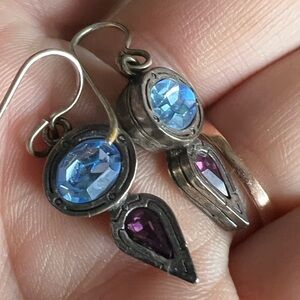 Patricia Locke silver tone dangle earrings